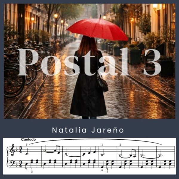 POSTAL 3-PARTITURA